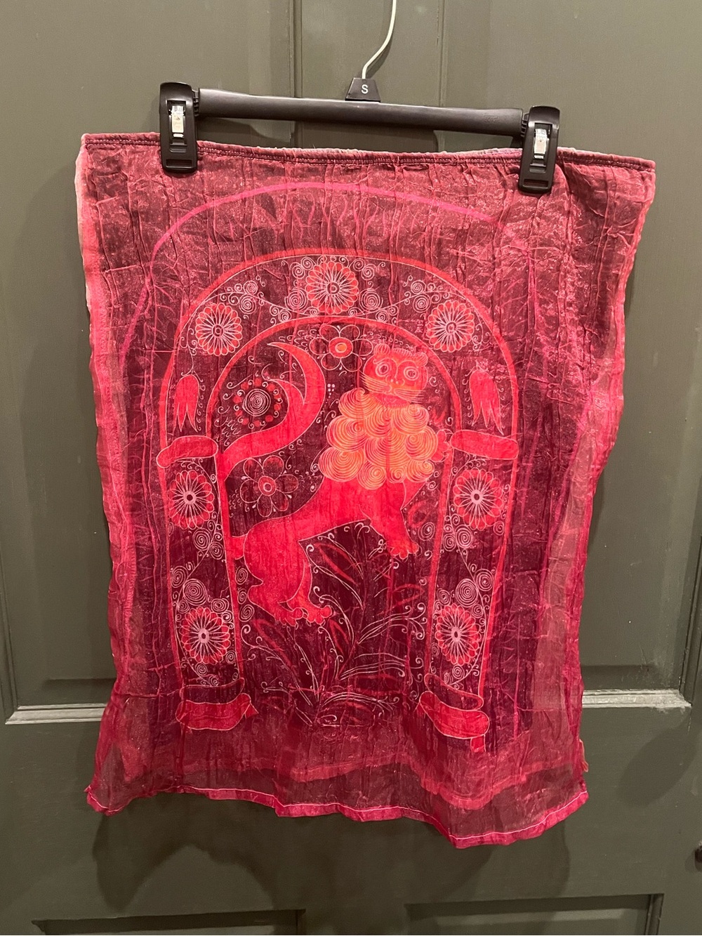 Custo Barcelona Rare Vintage Zodiac Lion Graphic Layered Midi Skirt Size Medium